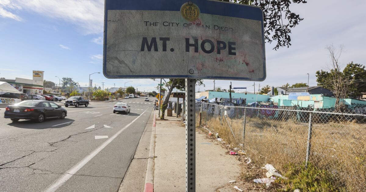 The City Of San Diego, Mt Hope [Source: San Diego Union-Tribune]