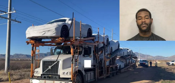 Man Steals Semi-truck Carrying Corvettes in a Desperate Attempt to Get Home (Photo from: Fox 10 Phoenix)